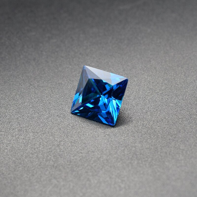 1PCS 8X8mm AAAAA Ceylon Blue Sapphire Gems 4.5ct Cushion Faceted Cut VVS Loose Gemstone Stone of Jewelri: square-7MM