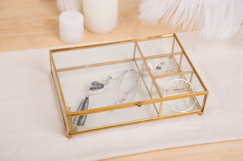 Nordisk stil retro glas smykker opbevaring æske smykker display box desktop opbevaring organisation boligindretning: -en