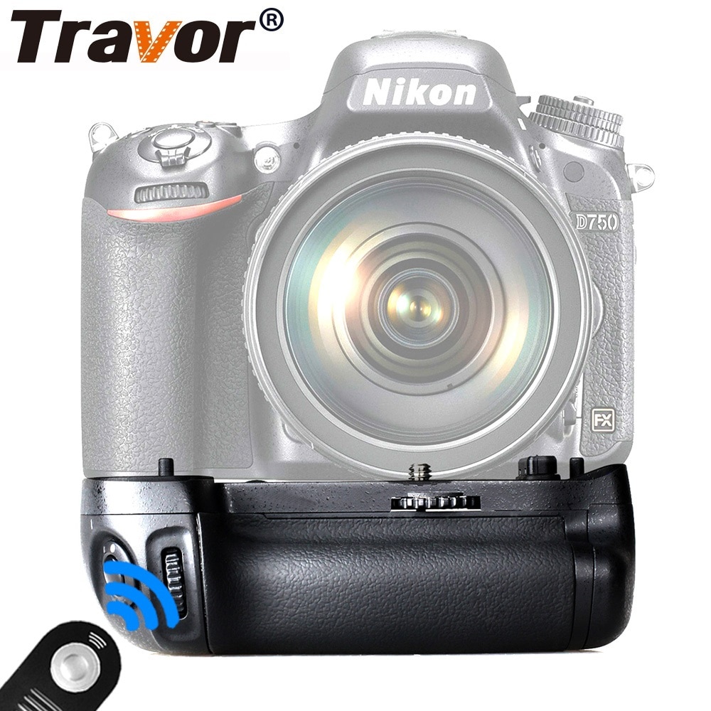 Travor Camera Vertical Battery Grip For NIKON DSLR D750 Battery Handle Replace MB-D16 Universal Remote