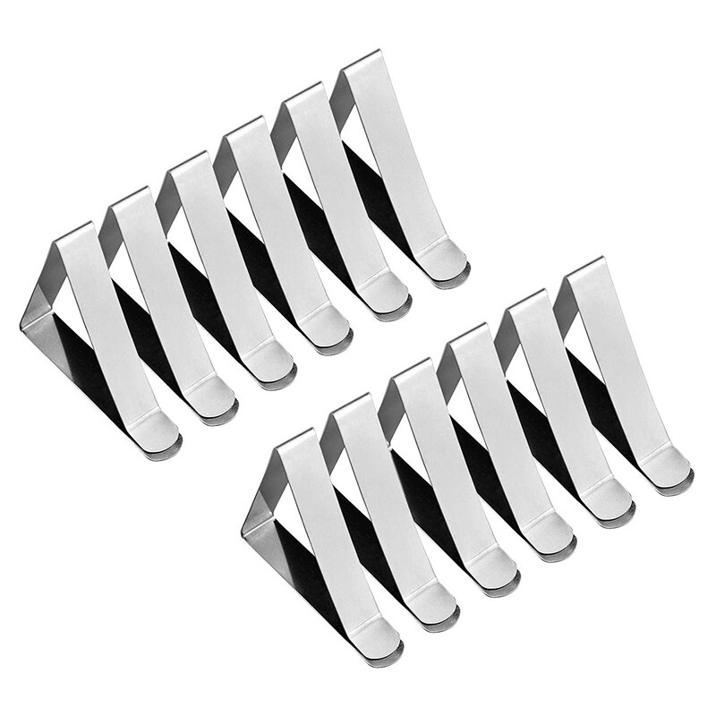 12 Pcs Stainless Steel Tablecloth Clip,Non-Slip Adjustable Table Cover Clamps Clip Table Cloth Holders for Party Picnic CNIM
