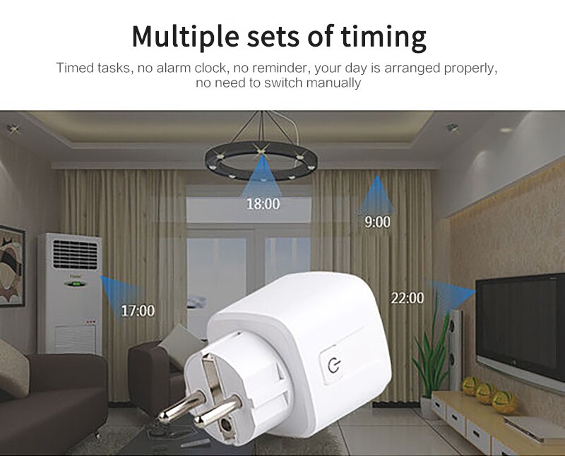 100-250V 16A Electrical Wifi Smart Socket Voice Control Smart Timer EU Plug Work With Siri Alexa Google Assisitant APP Dohome