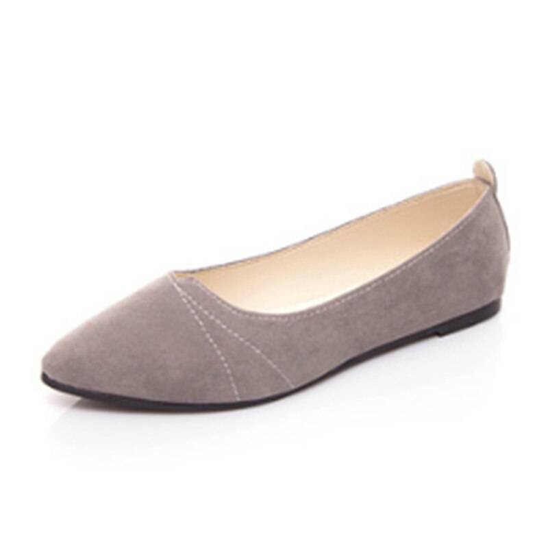 Femmes chaussures troupeau ballerines femme printemps chaussures pour travail chaussures plates en tissu doux mocassins sans lacet femmes enceintes chaussures plates: gray / 6.5