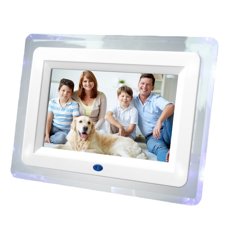 Digitale Fotolijst, Ultra-Dunne Draagbare 7 Inch Elektronische Frame Hd Elektronische Foto Led Lcd Scherm Wit: Black