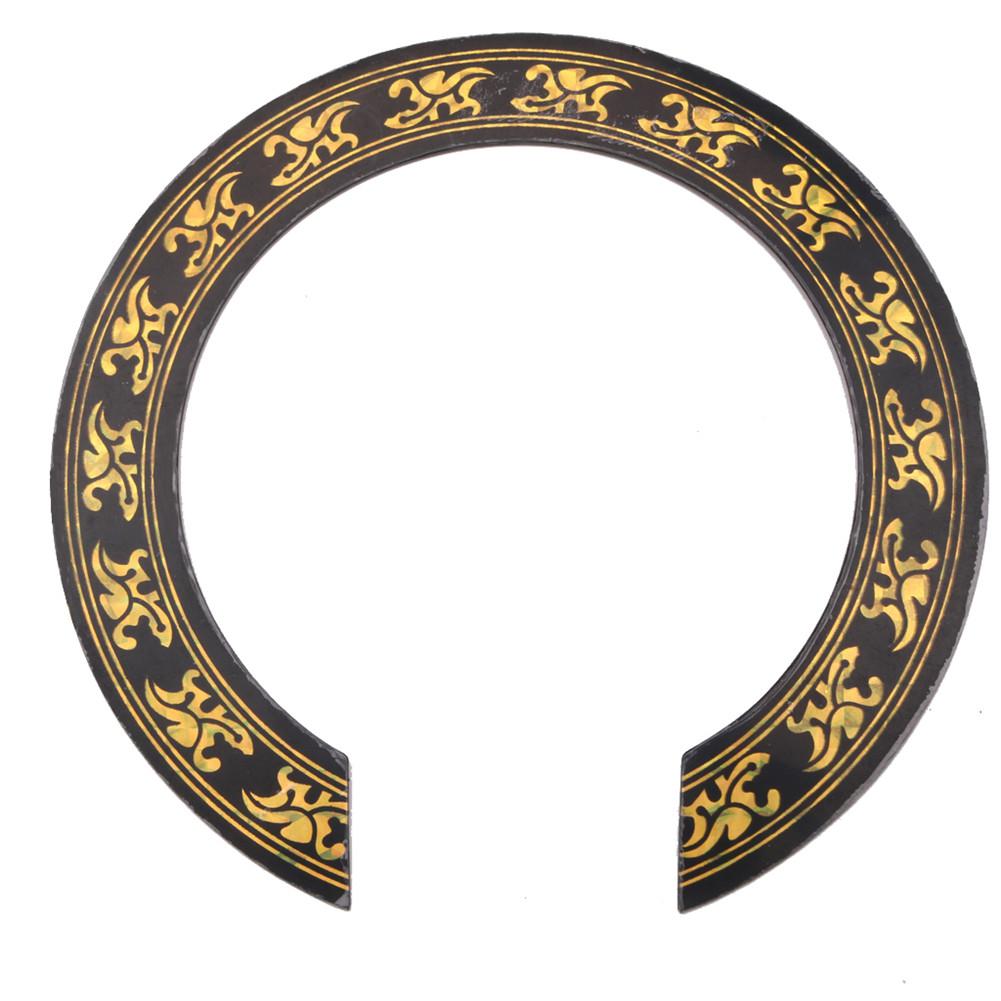 Pegatinas para guitarra, Círculo de sonido con patrón de flores de 105mm de diámetro, agujero de sonido para guitarra, pegatinas circulares para accesorios de guitarra clásica: Gold