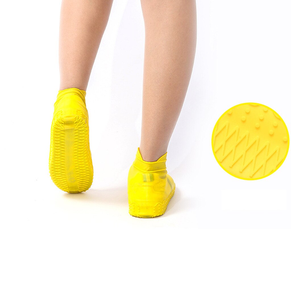 Tykkere silikone regnstøvler gennemsigtig skridsikker regntæt dragt vandtæt skoovertræk hjem støvtætte sko støvler opbevaringspose