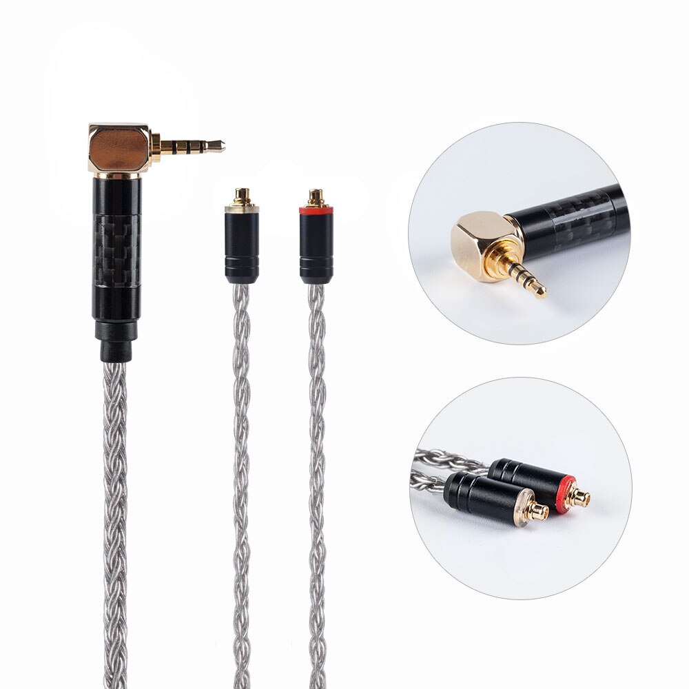 Il cavo di rame placcato argento 2.5/3.5mm del centro di hififeel 16 ha bilanciato il cavo con MMCX/2pin/QDC per il BL-01 di BLON KZ ZSX ASX EDX DQ6: MMCX 2.5