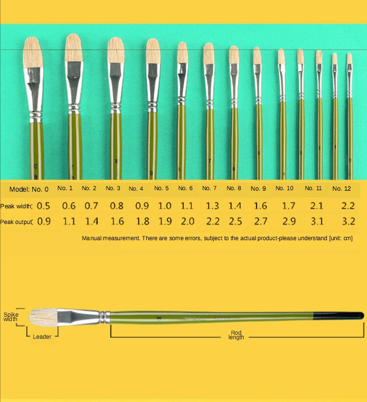 6 unids/set, cerdas de cerdo artista pinceles para pintura al óleo chese pincel de pintura lengua pico conjunto de pinceles de pintura suministros de Arte de dibujo