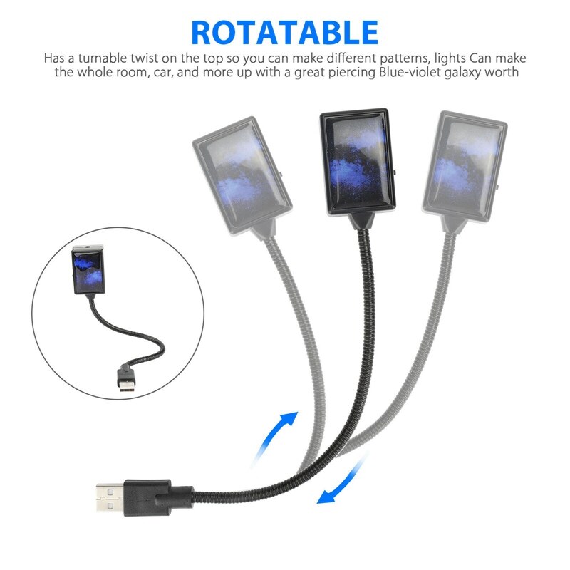 USB voiture intérieur toit atmosphère vedette ciel lampe projecteur LED étoile veilleuse