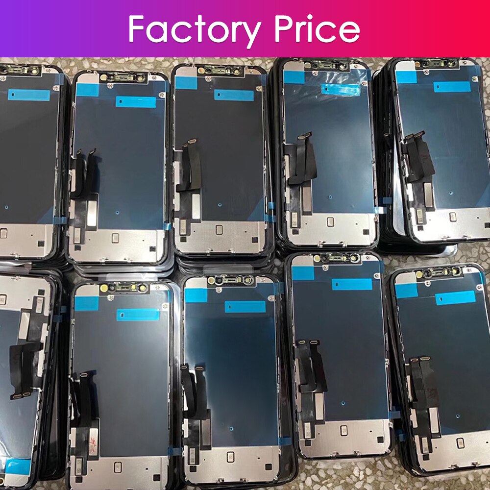 Fabrikspris för iphone xr x xs xs max display oled pekskärm lcd display 1:1 oem incell för iphone 11 monteringstopp