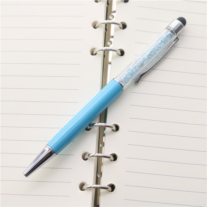 10 stücke Kreative Stylus Touch Pen kristall 0,7mm Kugelschreiber für Schreiben Schreibwaren Büro Schule Schwarz refill 2 in einem