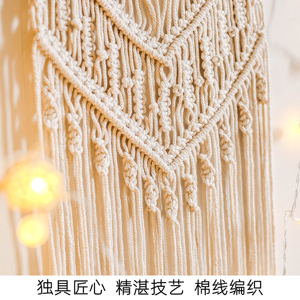 Groot wandtapijt in scandinavische stijl met macramémotief, wanddecoratie, handgemaakte kamerdecoratie, feestdecoratie voor vrouwen.