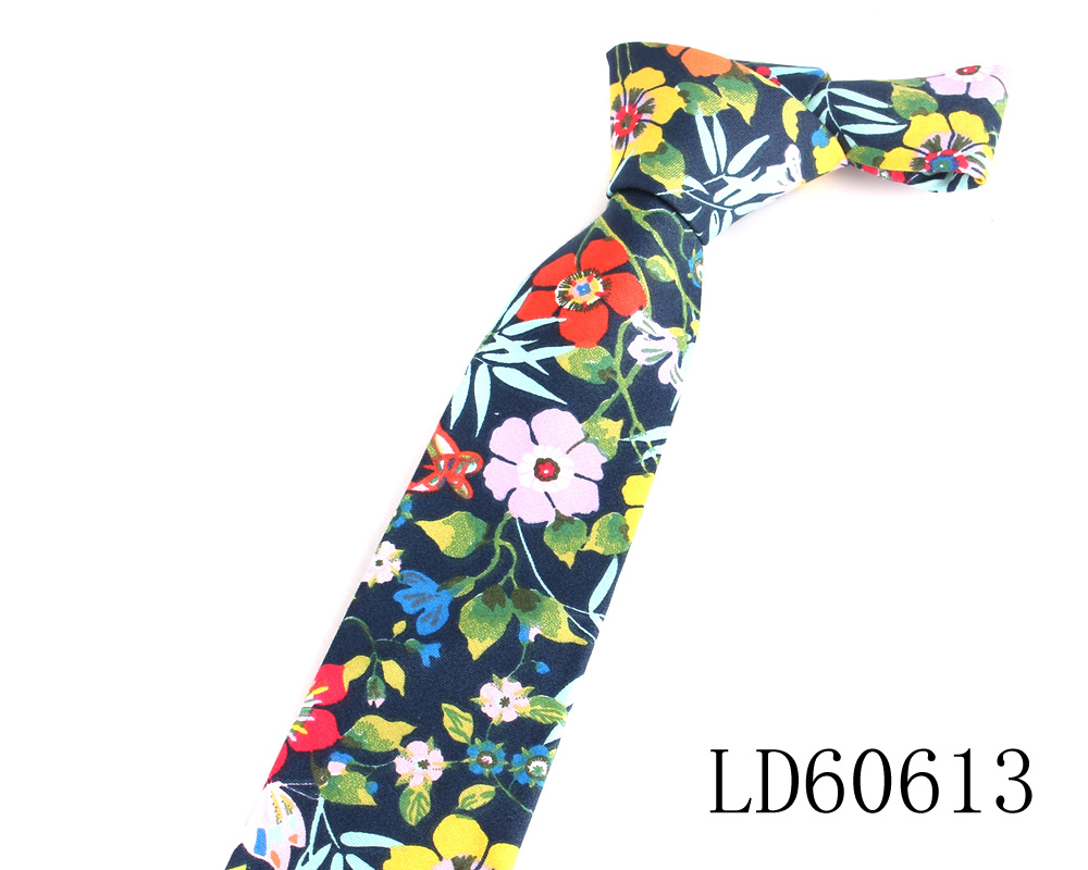 Print Skinny Neck Ties For Men Women Slim Cotton Tie For Boys Girls Suits Ties For Wedding Party Men's Necktie Gravatas