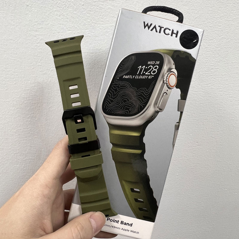 Silikonrem sportsarmbånd til iwatch ultra 2 apple watch 10/9/8/1/2/3/4/5/6/7 46mm 49mm 45mm til watch 41 44 40 38 42mm: Svart grå / 14mm