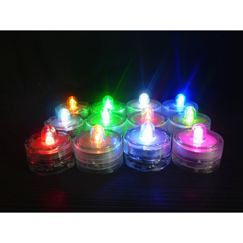Velas LED sin llama, luces de té impermeables, luces LED subacuáticas para piscina, lámpara decorativa, vela para pieza de boda: changeable / Caqui oscuro
