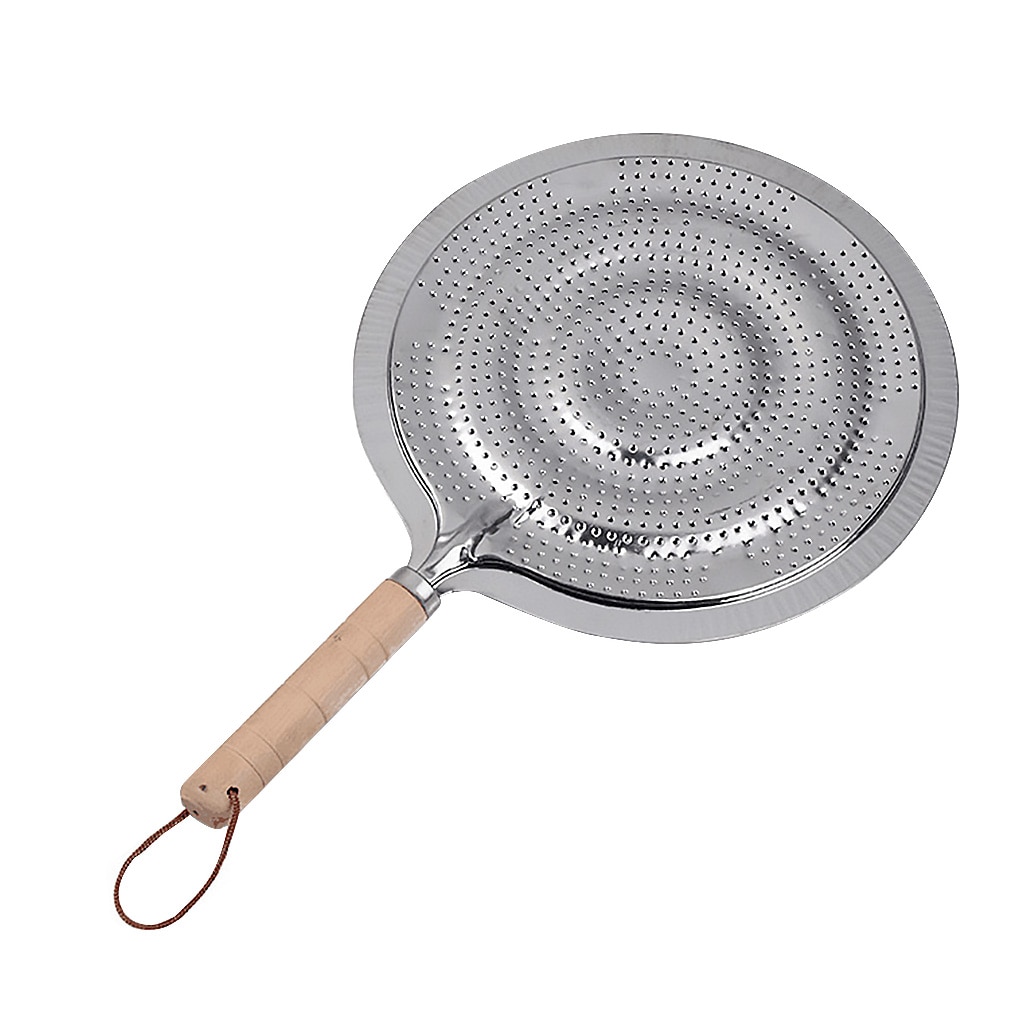 21Cm Ronde Warmte Diffuser Met Houten Handvat Koffie Melk Kookgerei Metalen Sudderen Ring Keuken Tool