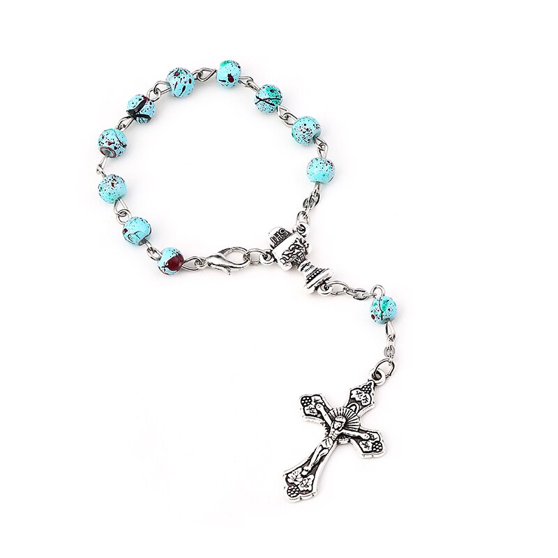 Pulseira traseira de jesus, joia 2021, tendência, coração de jesus, estátua de crucifixo, pulseira católica, presentes, liga de zinco virgem: SL6-1QL