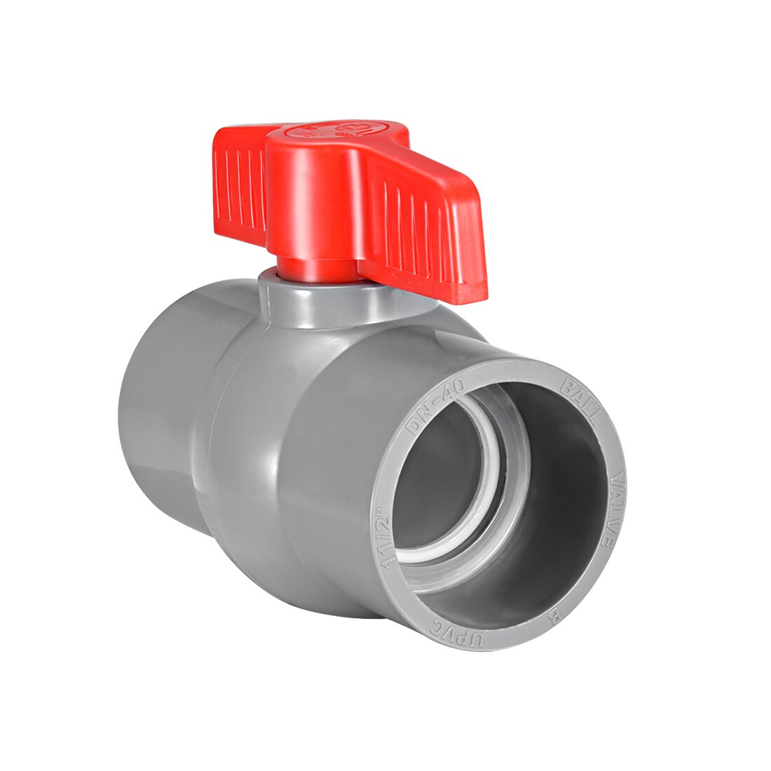 uxcell 50mm PVC Ball Valve for Water Supply Pipe, Slip Connection, Grey