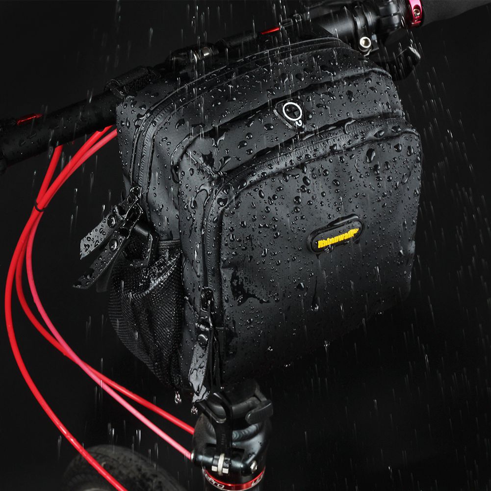 FLGT-RHINOWALK 4L Bicycle Handlebar Bag Full Waterproof Folding Bike Front Bag Electric Bike Cycling Bag Panniers with Rain Co