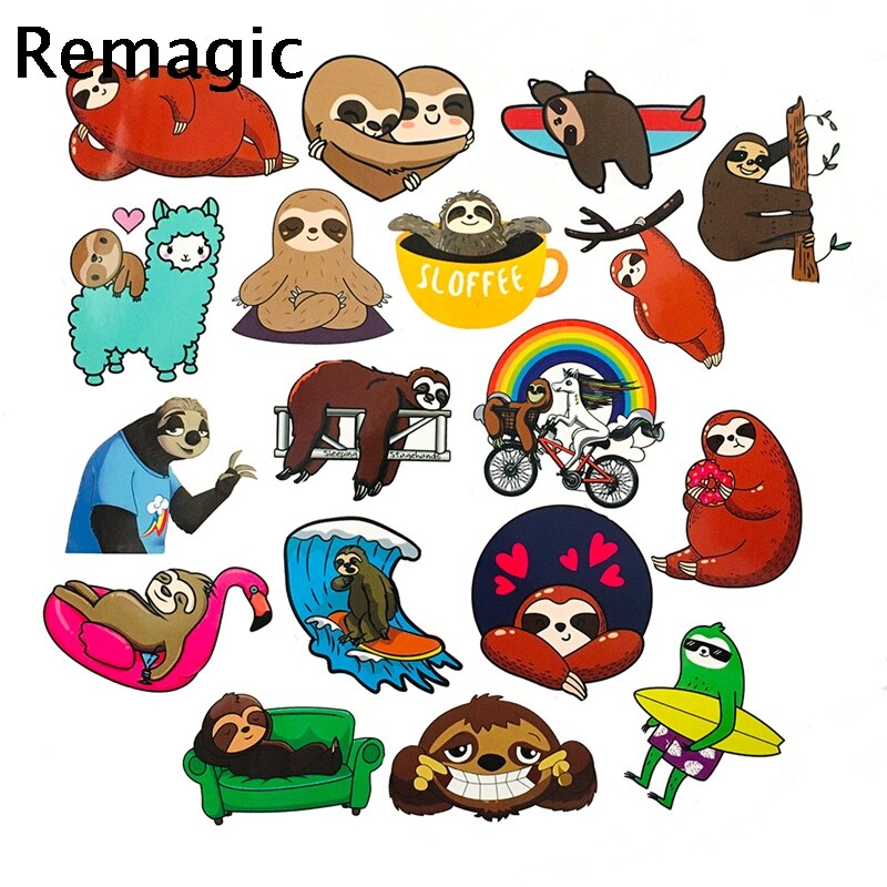 50pcs Cartoon sloth Stickers decal scrapbooking diy pasters home decoration phone laptop waterproof cartoon accessories
