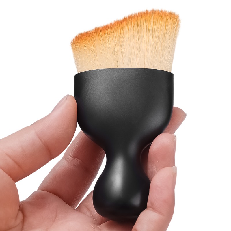 Cepillo de detalle curvo para coche con cubierta antipolvo, cepillo suave de limpieza, herramienta para quitar grietas de ventilación de aire acondicionado, herramienta de limpieza Interior de coche