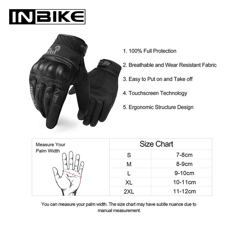 Inbike motorcykel handsker åndbare motorcykel handsker touch screen stødsikre moto guantes herre motocross handsker