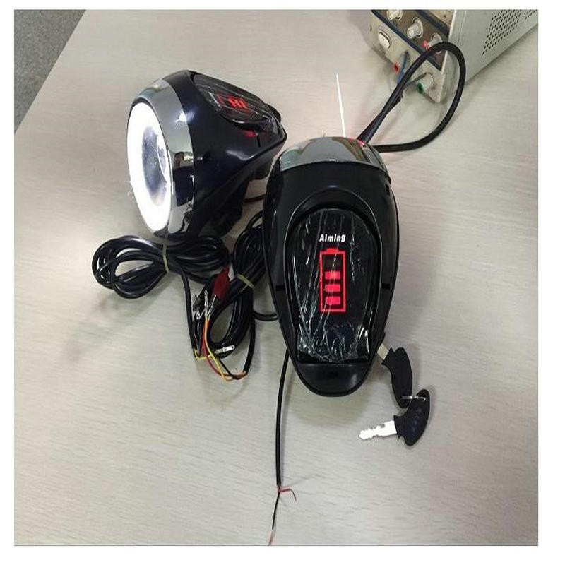 Velocímetro/ODO/indicador de luz/pantalla LCD + luz frontal/lámpara + cuerno + cerradura para bicicleta eléctrica HARLEY scooter ATV triciclo conversión