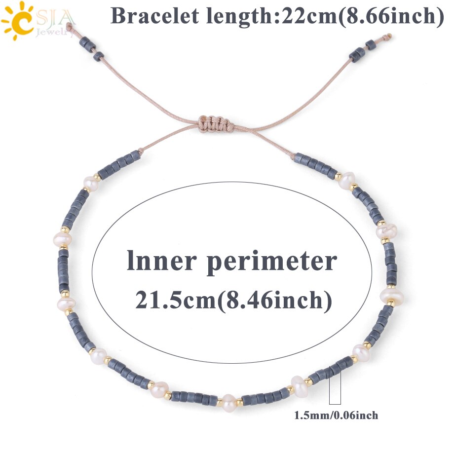 CSJA Miyuki, Pulseras para Mujer, pulsera de perlas, pulsera para Mujer, , joyería barroca, abalorios trenzados de cristal Delica S343