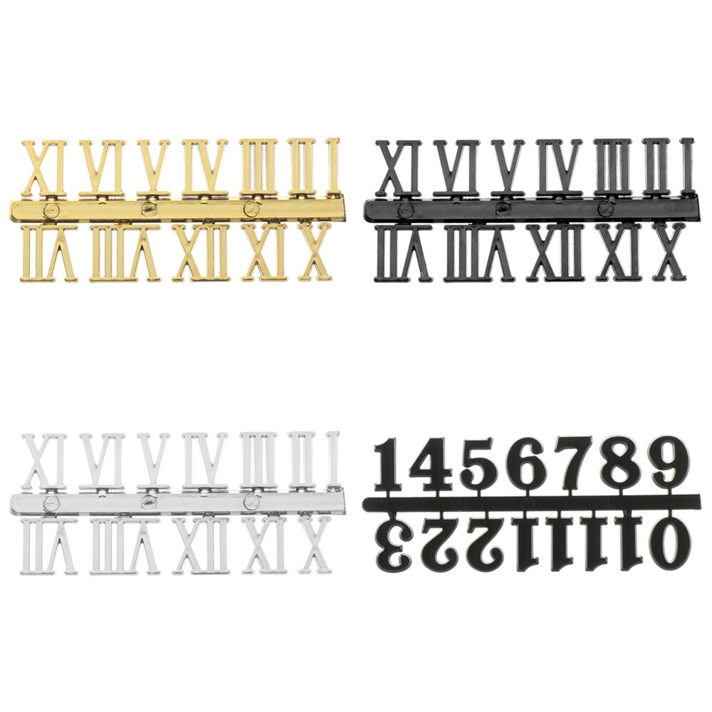 1 Set Quartz Clock Numerals Accessories Arabic Number Roman Numerals Clock Parts Handmade Material Restore Digital Repair Tools