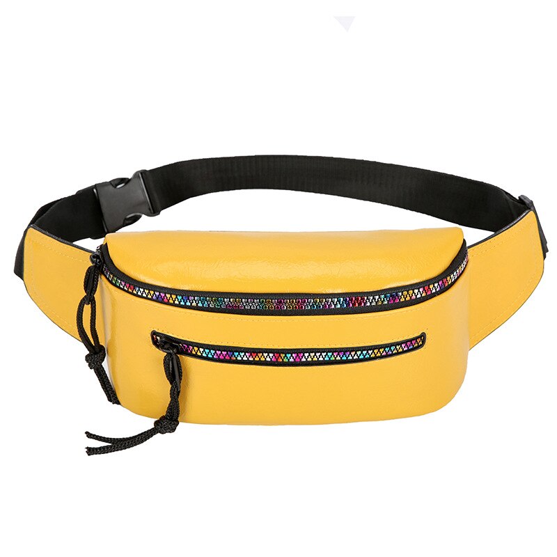 women pu chest bag casual girls messenger bag multi-functional chest bag waist bag cheap price: YELLOW