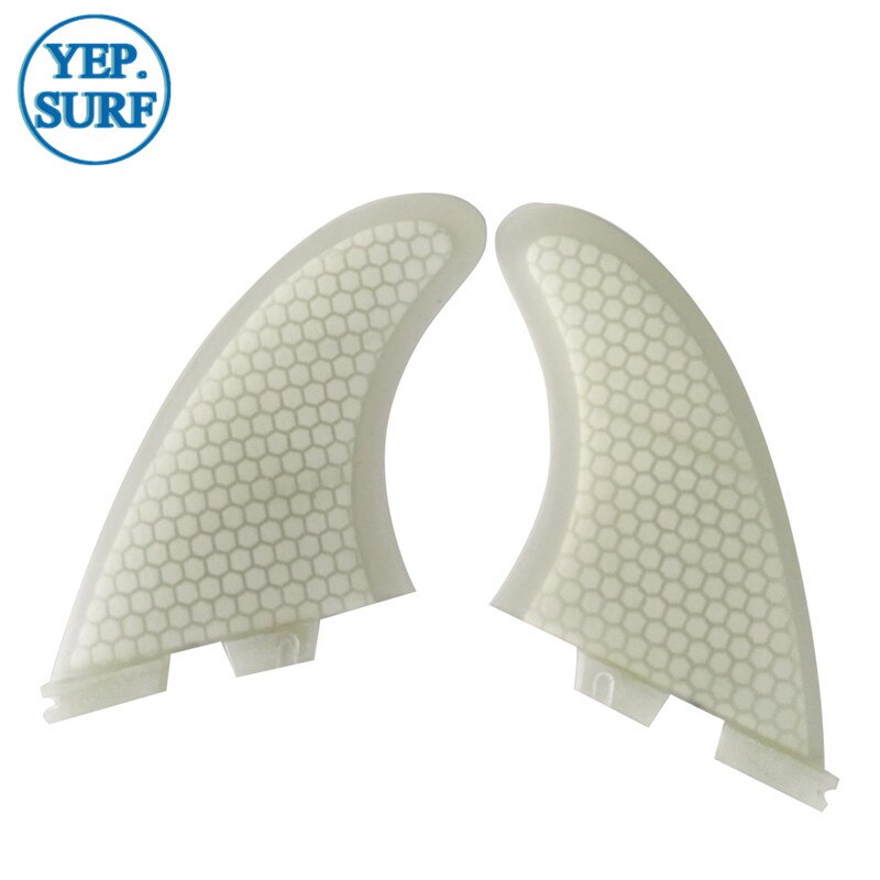 Double TabsII TWIN FIN Surfboard Fins TWIN FIN black color/white color quillas surf fins Yepsurf surf fins Fiberglass Honeycomb