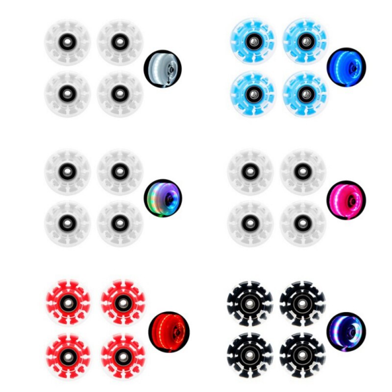 4Pcs Glow Skate Flash Wheel Micro Scooter Flashing Roller Back Rear Skateboard Scooter Ball Roller Wheels