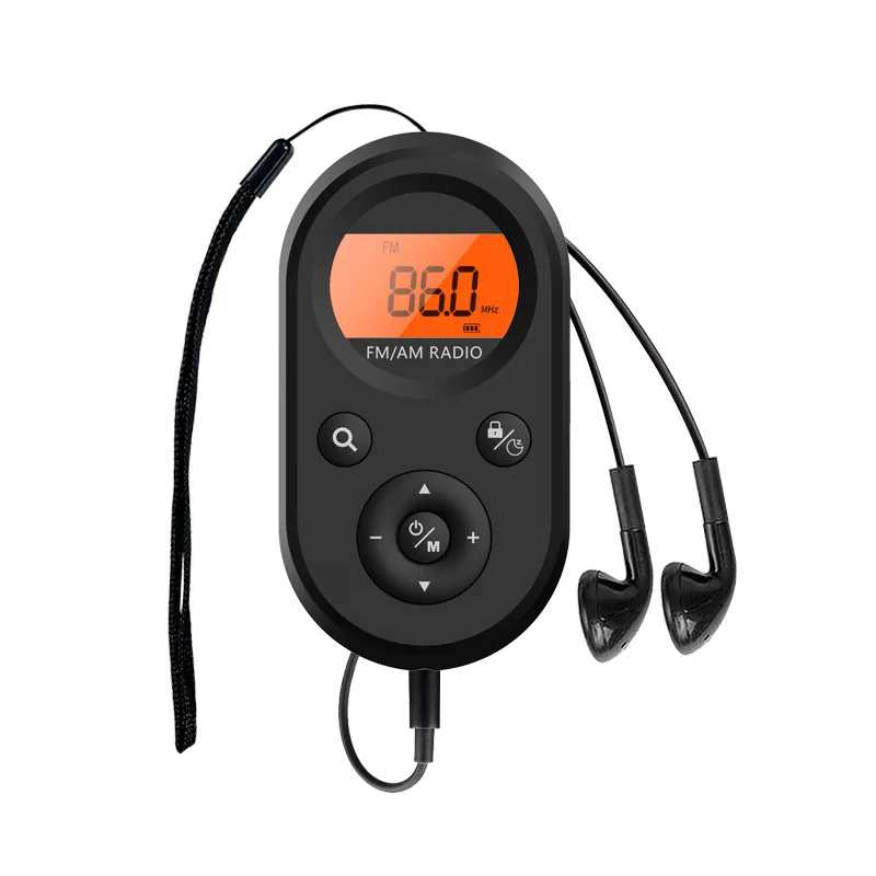 Mini radio FM AM portatile Ricevitore radio tascabile ricaricabile 76-108 Mhz con display LCD retroilluminato e cuffie: Default Title