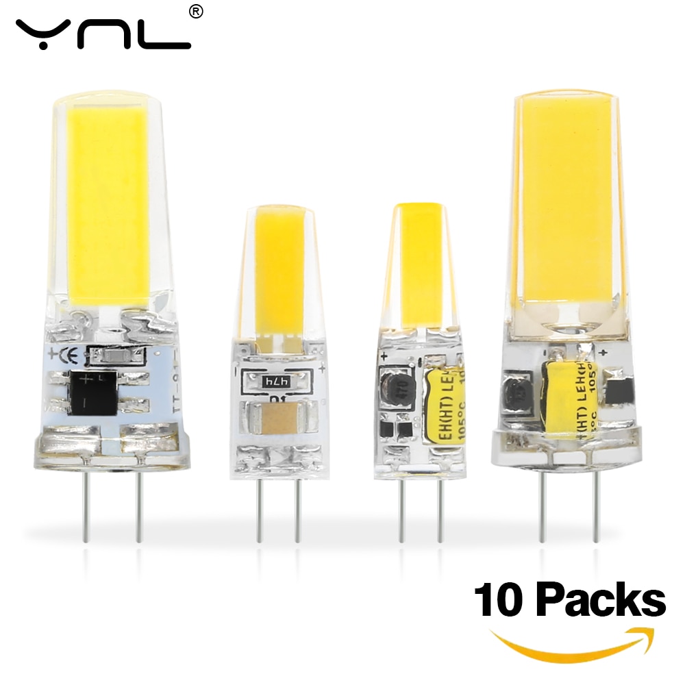 Mini bombilla LED de 12V, CA/CC, 220V, E14, 3W, 6W, 9W, ángulo de haz Dimable, reemplazo de halógeno para luces de araña de cristal, G4, G9, 10 piezas