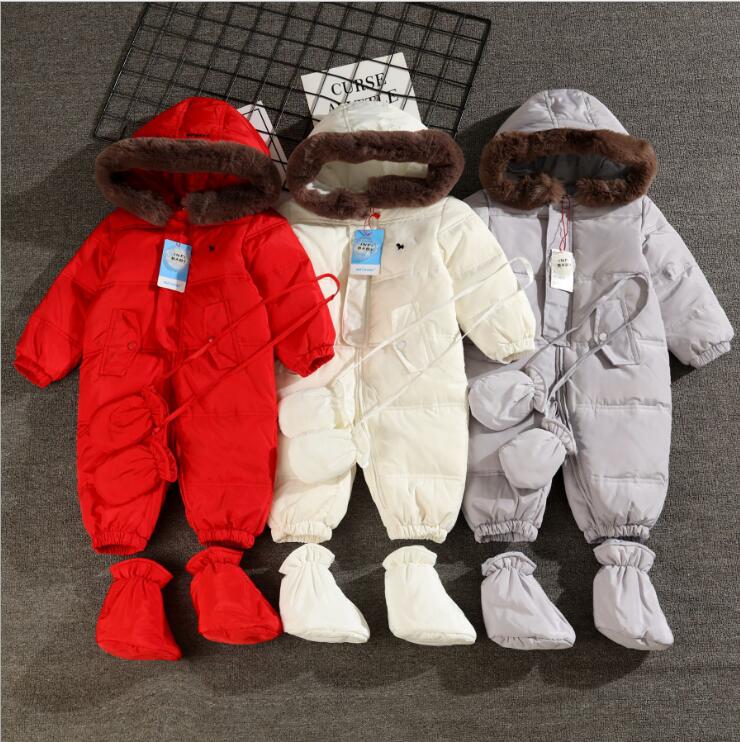 Officiële orangemom-winkel baby winter romper eendendons baby sneeuwpak kind jumpsuit kinderen bovenkleding warme overalls voor meisjes