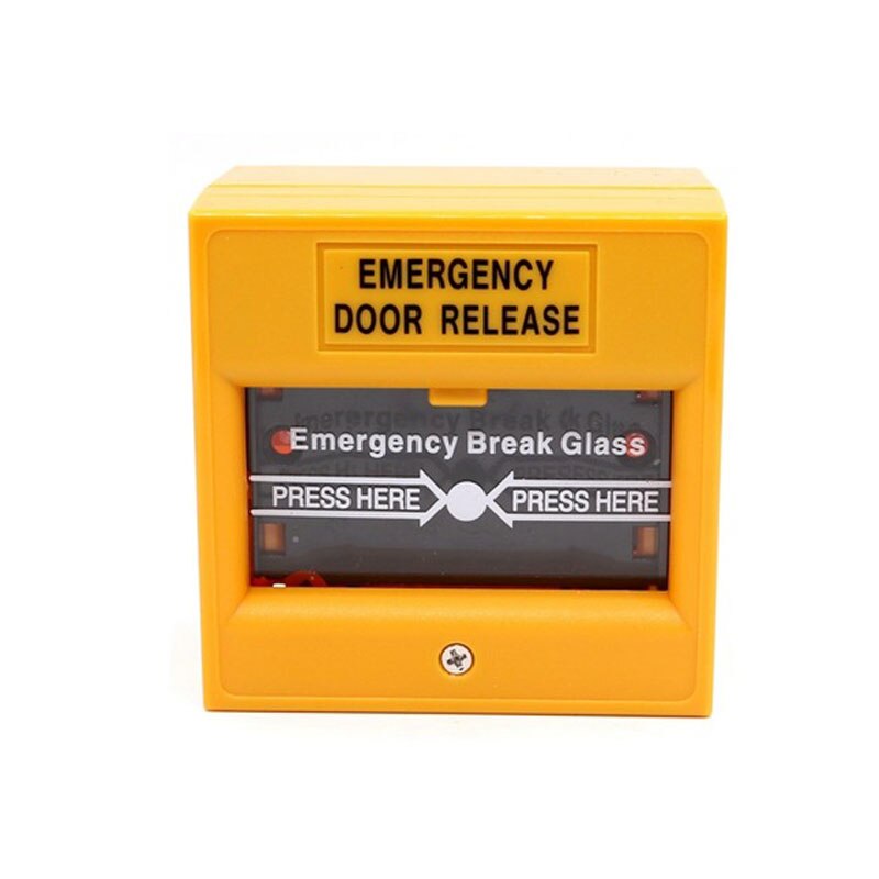 Pure Engels Panel Glas Breken Exit Emergency Brandwerende Breken Glas Release Knop Vier Kleur Optie Beschermhoes: YELLOW