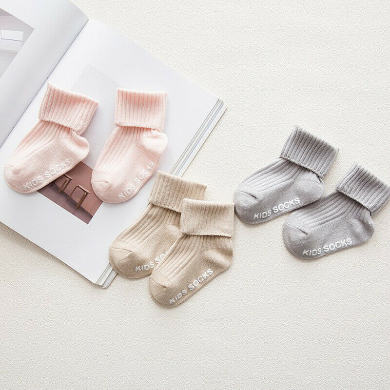 0-4T Solid Anti-slip Baby Boy Girl Cotton Socks NewBorn Infant Toddler Casual Soft Ankle Sock