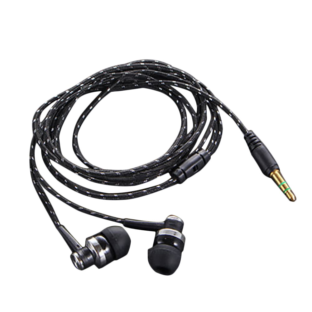 Brand In-Ear 3.5mm Wired Earphone Stereo Nylon Weave Cable Earphone Headset with Mic for Laptop Smartphone