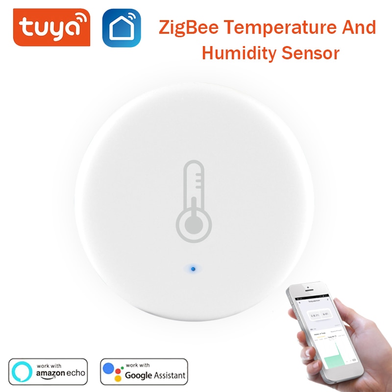 Tuya Smart ZigBee Smart Temperature And Humidity Sensor With Zigbee Hub Home Security Via Alexa Google Home SmartLife Smart Home