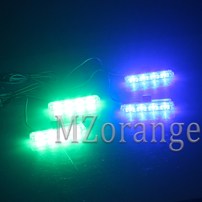 4x4 LED cc 12V luz estroboscópica de advertencia luz de policía intermitente luces de bomberos ambulancia blanco amarillo rojo azul CarTruck luz de día