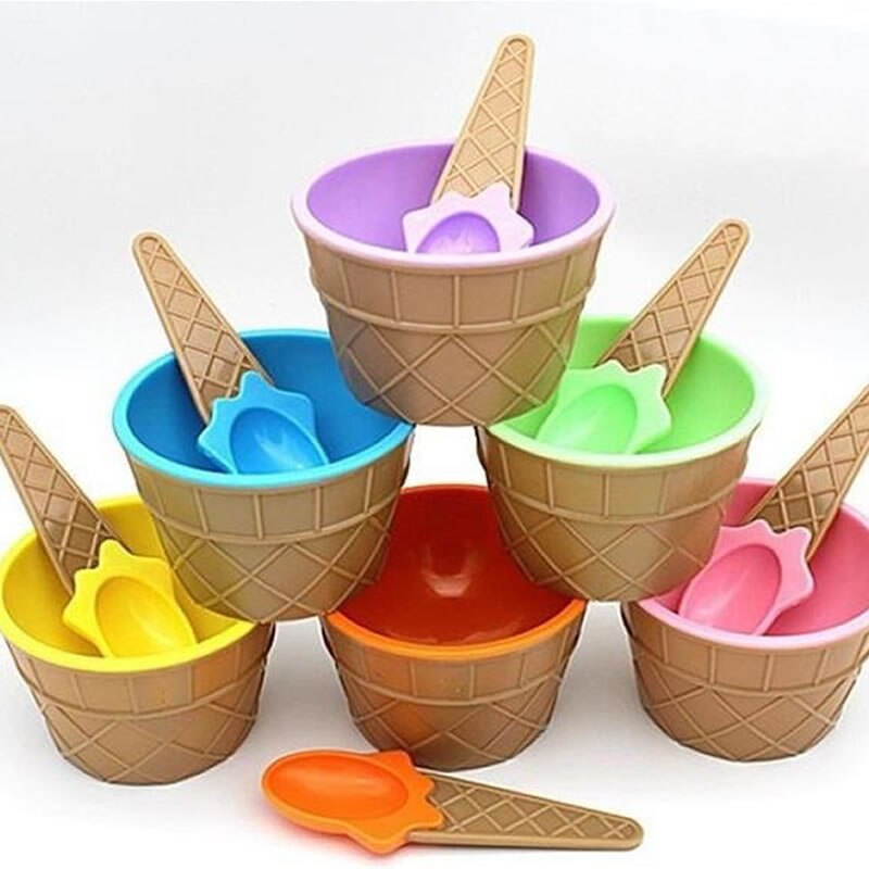 Tazón de plástico para helado, taza de agua, tazón para helado, taza para helado, vajilla