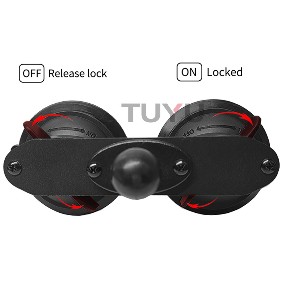 Support de ventouse de voiture à double tête de boule de 1 pouce, adapté à la perche à Selfie Invisible pour Insta360 One R X2 Gopro Max, accessoires