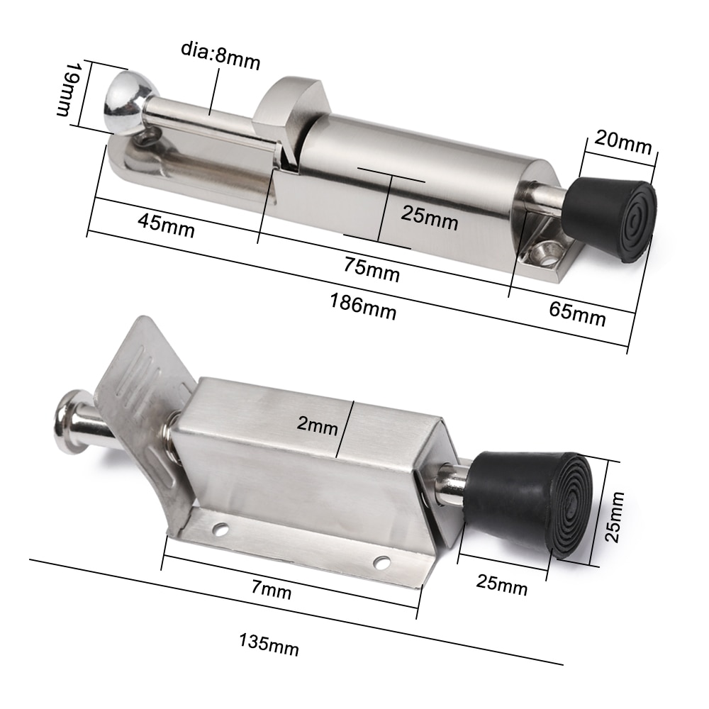 Door Catch Kick Down Door Stopper Rubber Step-On Protector Foot-operated Lever Doorstops Hardware Door Buffer Fittings