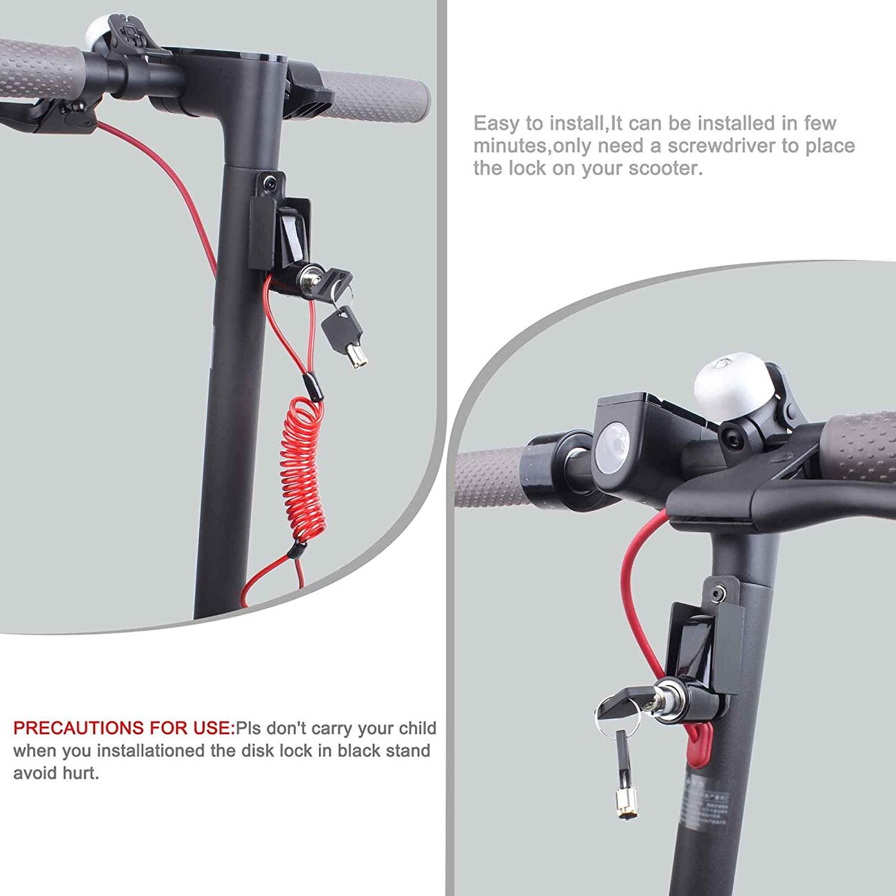 Anti-theft Lock Electric Scooter Wheels Disc Brakes Lock with Steel Wire Cycling Bicycle mountain bike disc lock
