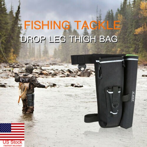 US Fishing Rod Holder Bag Tackle Bag Case Leg Thigh Bag Waist Fanny Pack