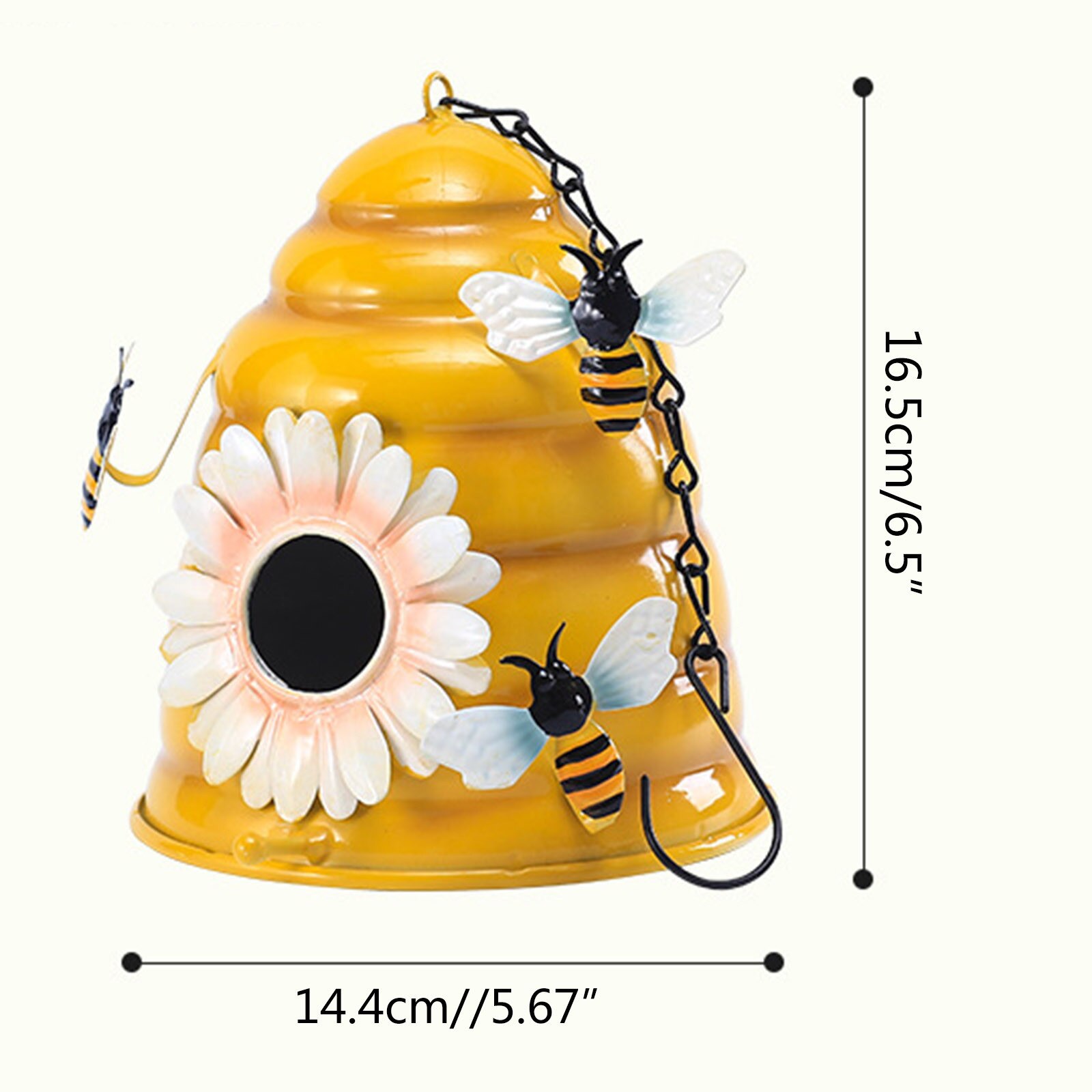 Birdhouse Parrot Garden Iron Decoration with Bee Ornament Hanging House Outdoor Small Hanging Bird Nest Outdoor Cage Accessories: Default Title