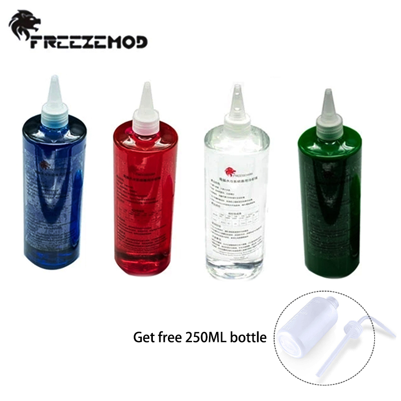 500ML Water Coolant PC Water Cooling Liquid Antu-Corrosion Deionized with 250ML Bottle Blue/Red/Green/Transparent