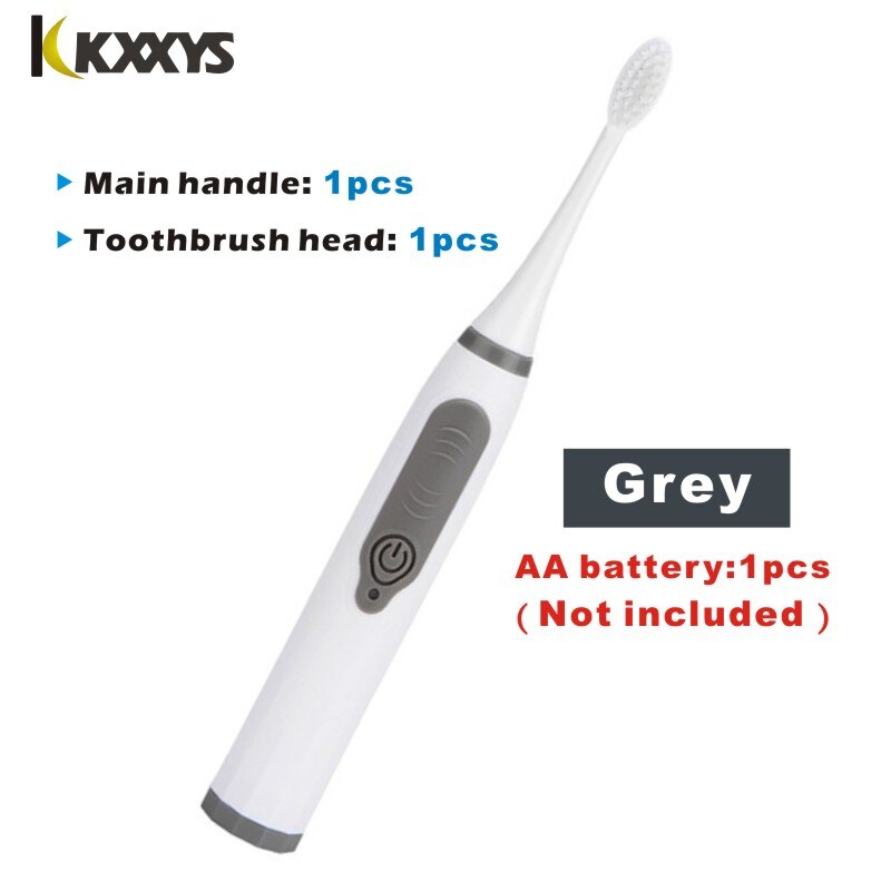 Electric Toothbrush Waterproof Automatic Sonic ToothBrush AA battery Economic style Oral Care Sonic Brush: Grey 1set