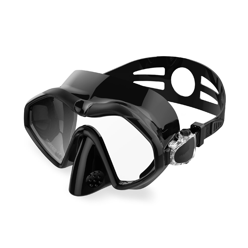 Duikmasker siliconen snorkel anti-condens bril brillenset siliconen zwembadvisuitrusting zwart voor volwassenen: Zwart