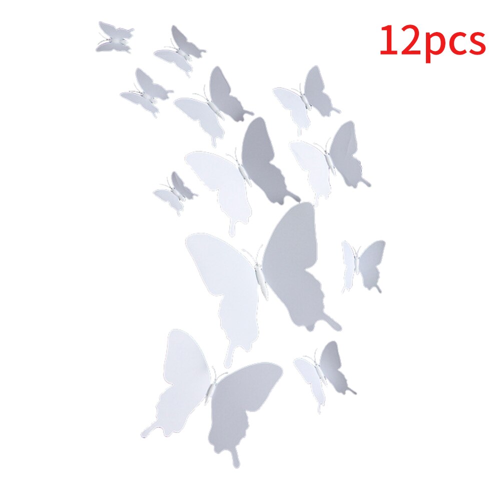 12 stuks muurstickers raam enkellaags doe-het-zelf stickers huisdecoratie 3d vlinders koelkast met magneet laptop pvc slaapkamer woonkamer