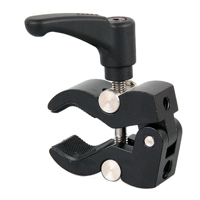 Kamera Reibung Arm Clamp Zange Clip Halter Halterung für Led Lampe 1/4 3/8 Schraube Kamera Flash-Halter Halterung Kunststoff Klemme fix